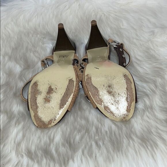 Giancarlo Paoli Suede/Snakeskin Heels Sz 37/6.5 - Picture 7 of 7